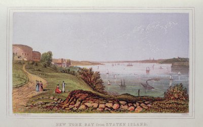 New York Bay from Staten Island, engraved by M. Kronheim and Co., London by English School